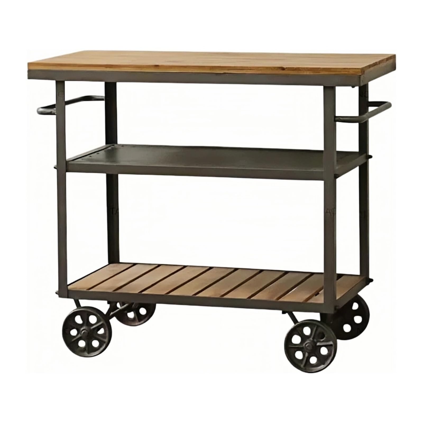 FZL02068LM Kitchen Trolley 3-Tier Mobile Kitchen Cart, Beverage Serving Trolley Rolling Storage Rack(Medium)