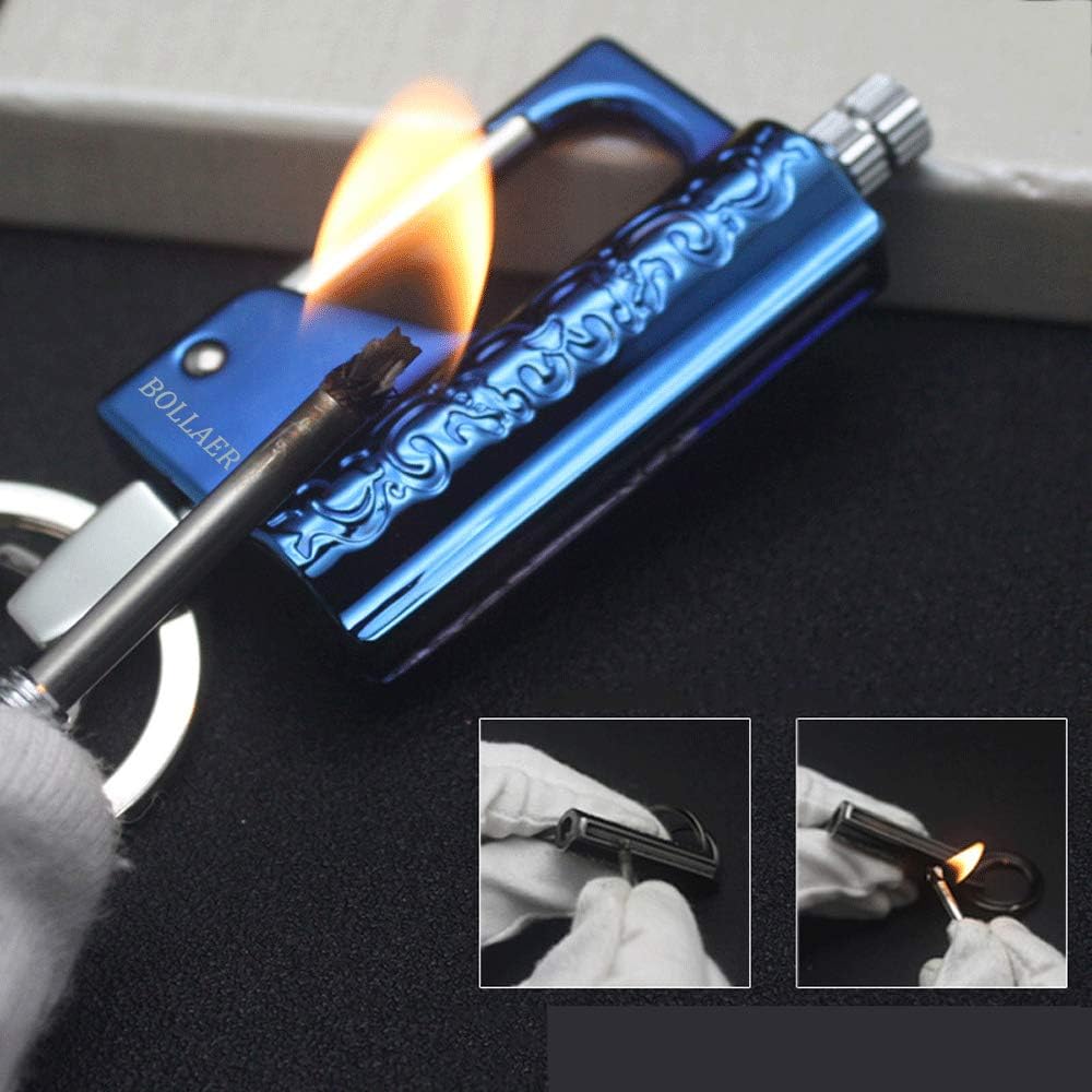 BOLLAER Outdoor Emergency Fire Starter Flint Match Lighter Keychain