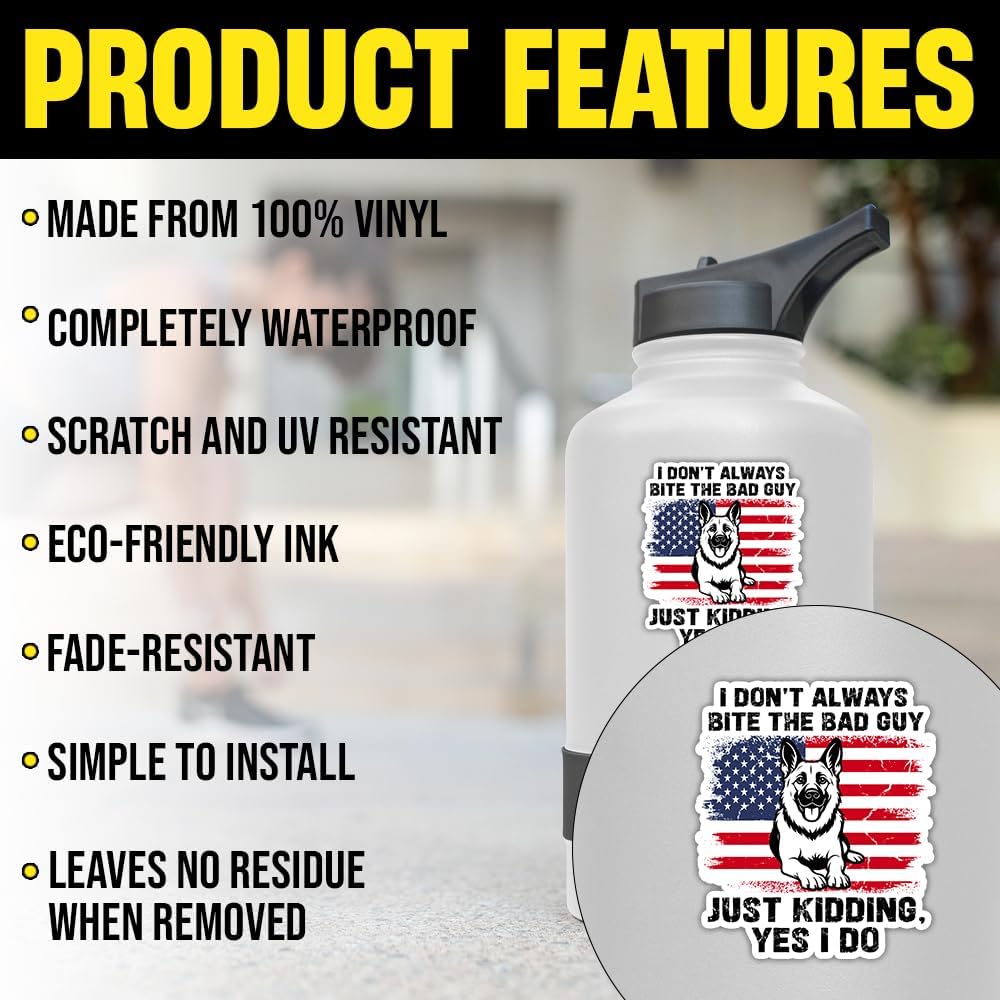(Set of 3-3") Just Kidding Funny K9 Dog Stickers Service Police Dog Unit Law Enforcement Caution K9 Sticker Vinyl Decals Waterproof Gifts Decor Water Bottle Tumbler Laptop Phone Car Vehicles image 3