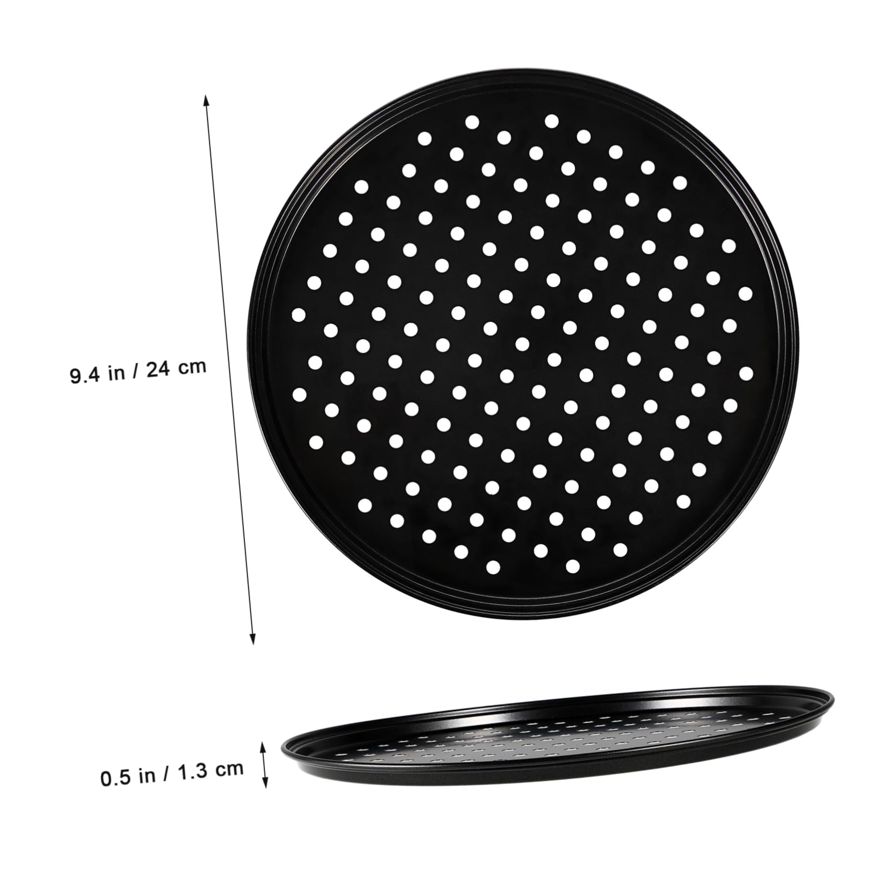 Robustes Backzubehör Rundes Pizzablech aus Kohlenstoffstahl 2 Stück-pack mit Löchern 32cm Durchmesser Praktisches Design zum Backen für Küche und Backofen