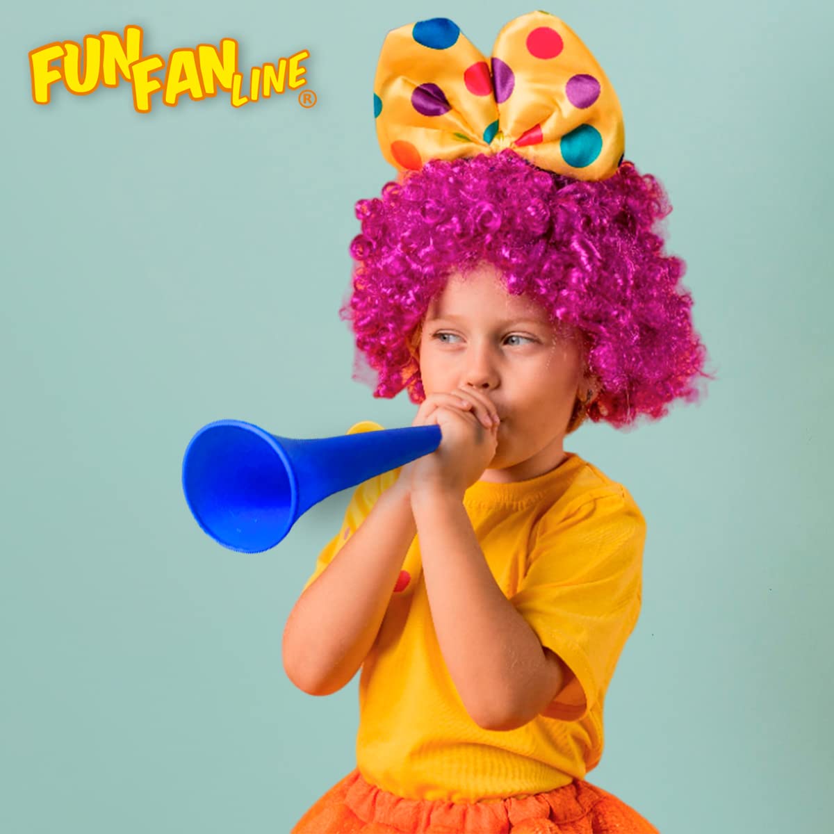 Pack 3 Corno di plastica/Vuvuzela Horn. Strumento Accessorio per Feste calcistiche e Sportive. Trombetta d'Aria rumorosa per l'animazione.