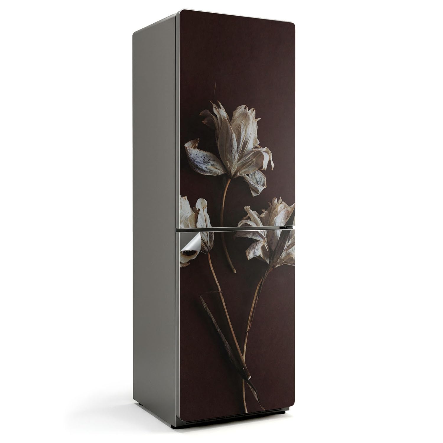 Sticker protection frigo 60x190 cuisine autocollant décoration fleurs séchées