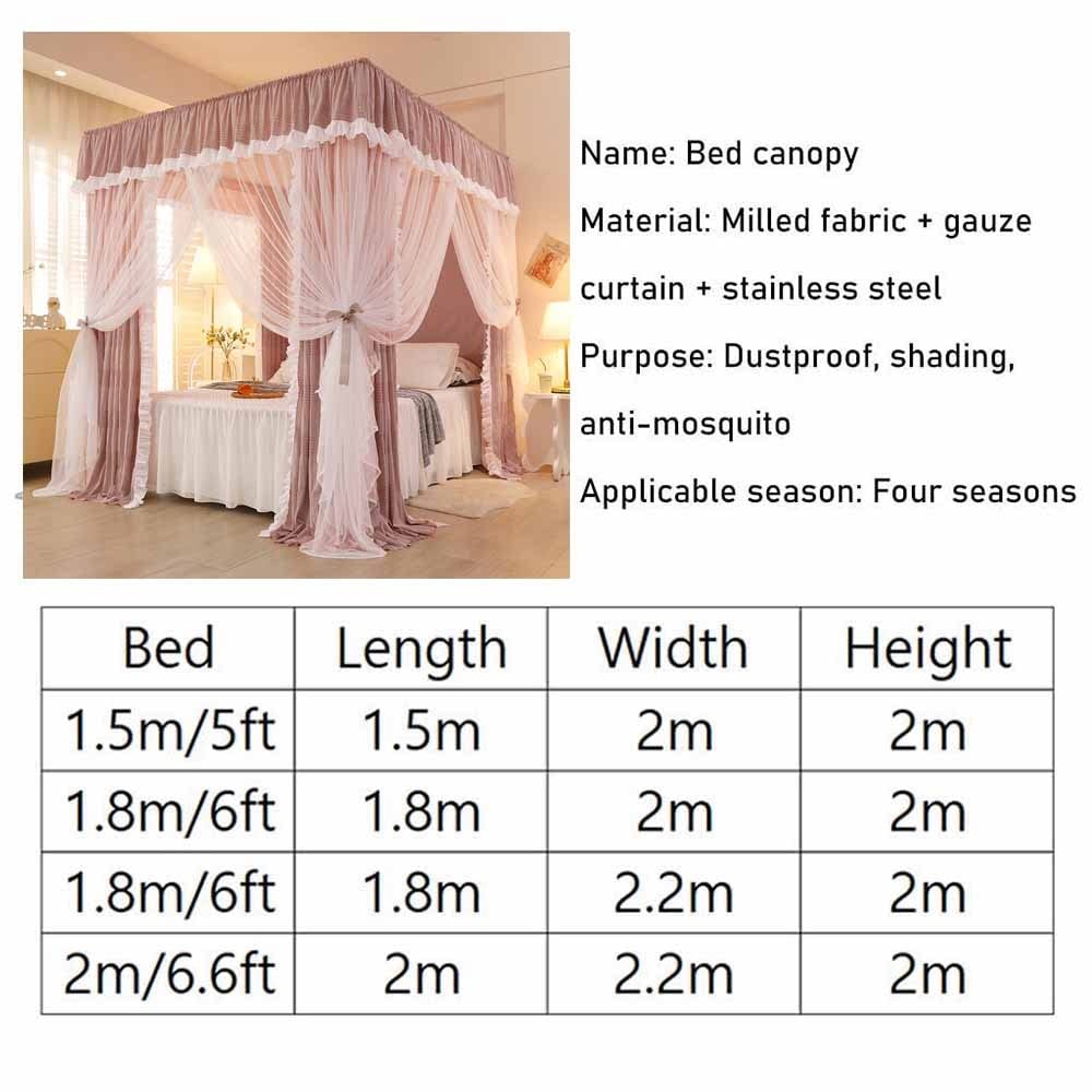 Betthimmel, Moskitonetz für Schlafzimmer, universeller Betthimmel für alle Vier Jahreszeiten, staubdichter und winddichter Bettvorhang (Farbe: Stil 2, Größe: 1,8 x 2,2 x 2 m)