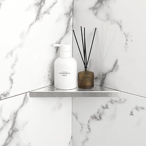 Miniatura 5 de Estante de ducha esquinero de 8 pulgadas, paquete de 2 estantes de ducha de acero inoxidable SUS304 para paredes de azulejos, estante organizador de