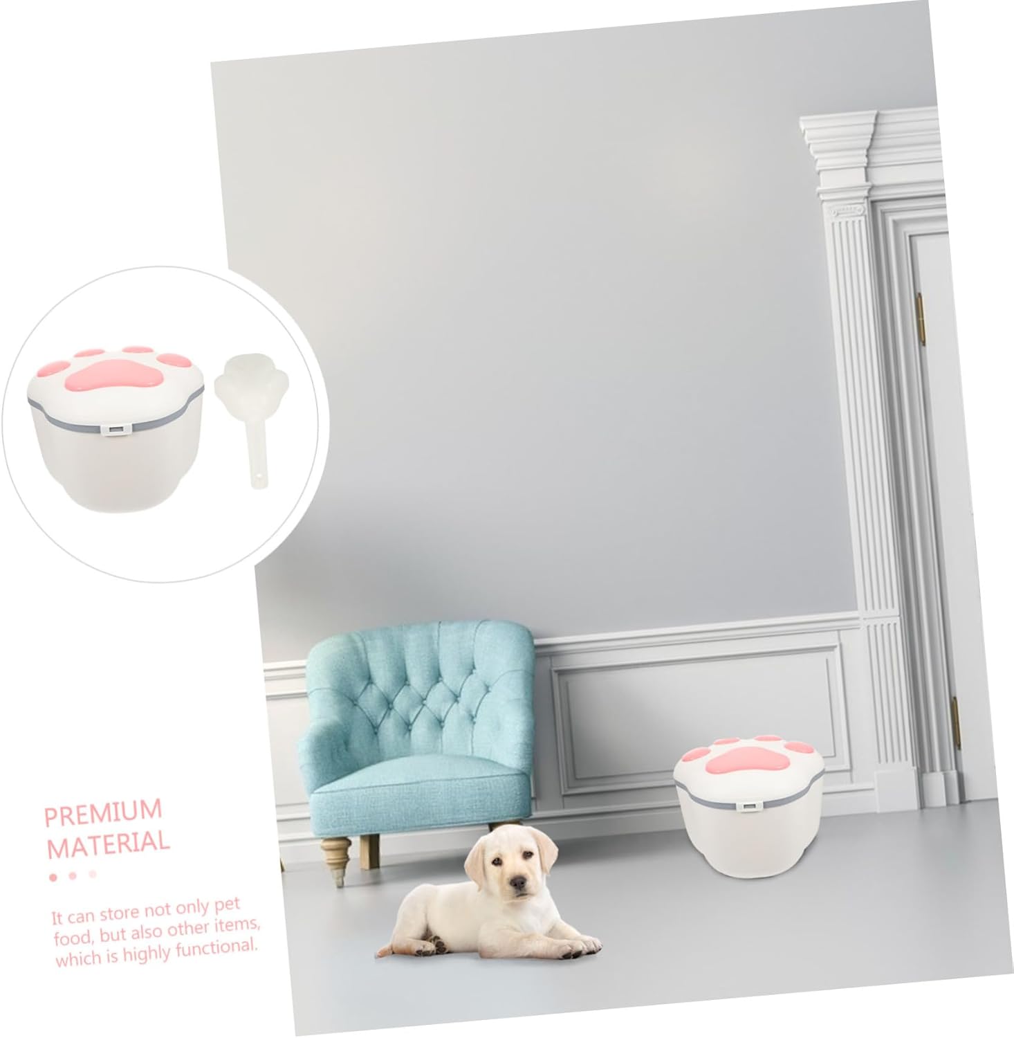 Pet Food Holder Multi-functional Food Case for Cats and Dogs Airtight Storage Container Capacity Moisture Plastic for Home Use