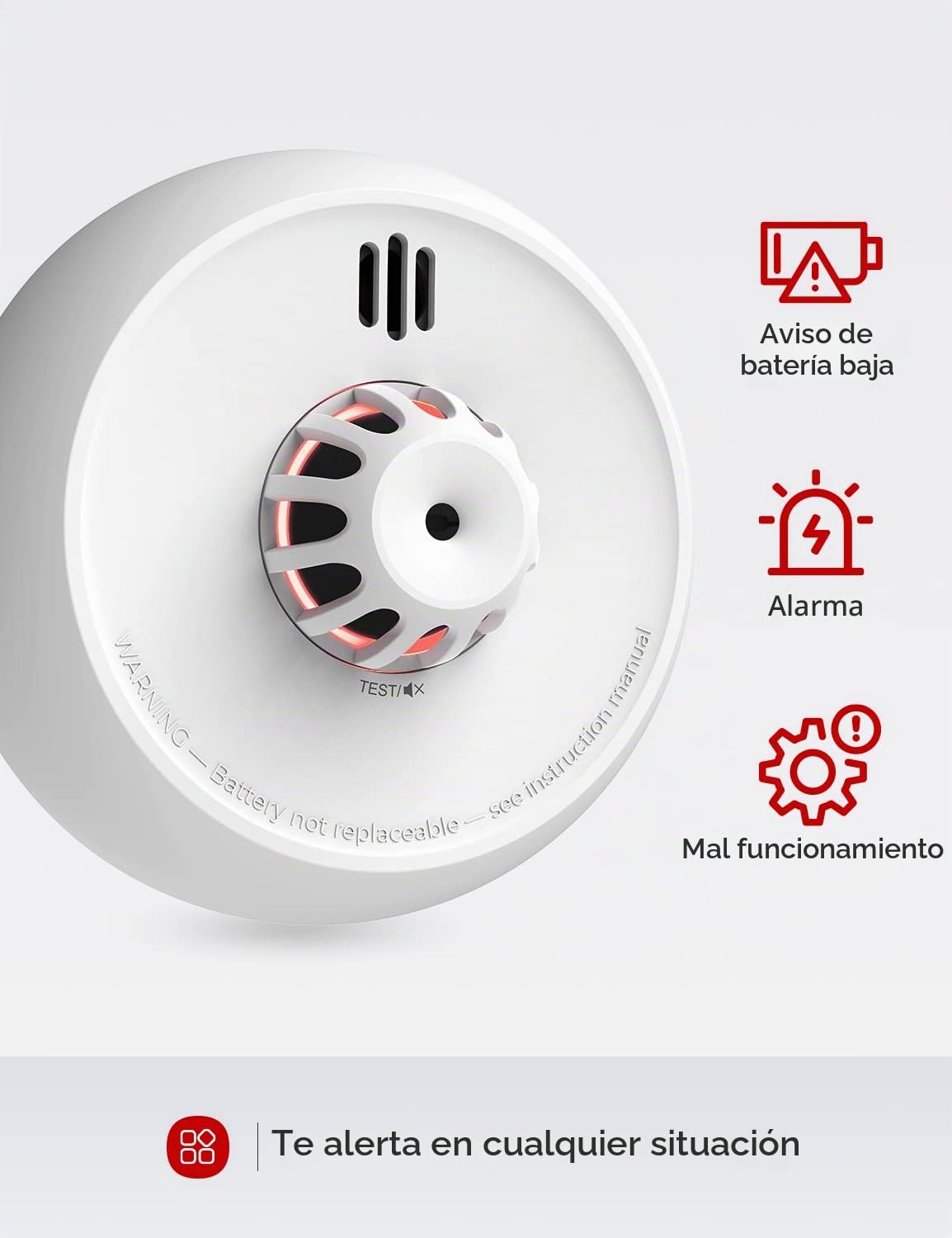 X-Sense Alarma de Calor Wi-Fi con batería sellada de 7 años y fácil configuración, Compatible con la aplicación X-Sense de Seguridad para el hogar, Requiere estación Base SBS50, XH02-M
