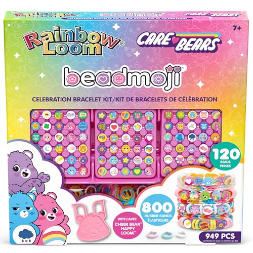 Rainbow Loom® Care Bears™ Rubber Band Bracelet Kit with Assorted Bands, Featuring Care Bears™ Characters - Spread the Message of Sharing and Caring Through Your Creations, Ages 7+