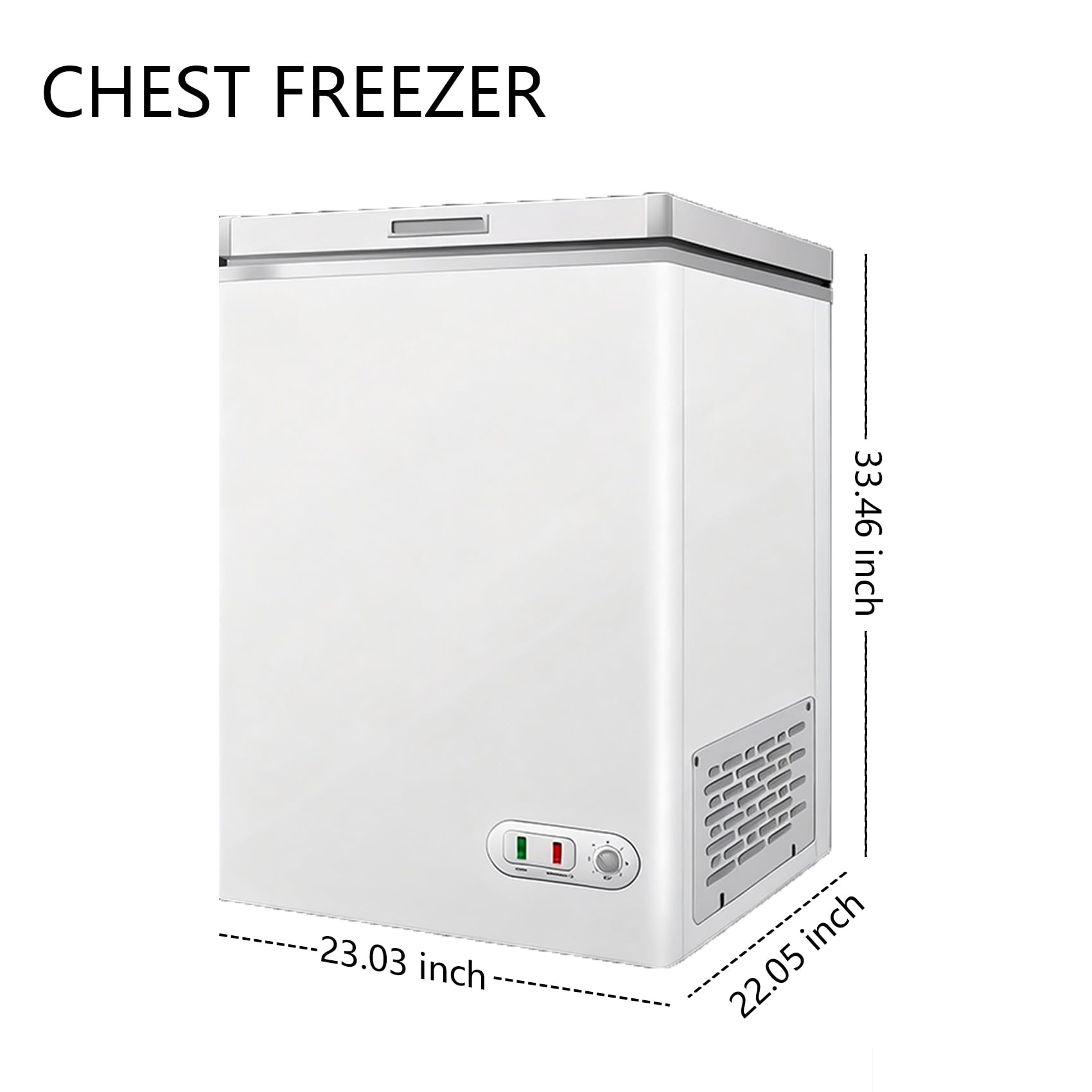 3.0 Cubic Foot Chest Freezer, Compact Deep Freezer with Adjustable 7-Stage Thermostat, Low Energy Small Chest Freezer for Apartment, Garage & Office, Quiet Mini Deep Freezer, Stainless Steel, White on Fridge.com