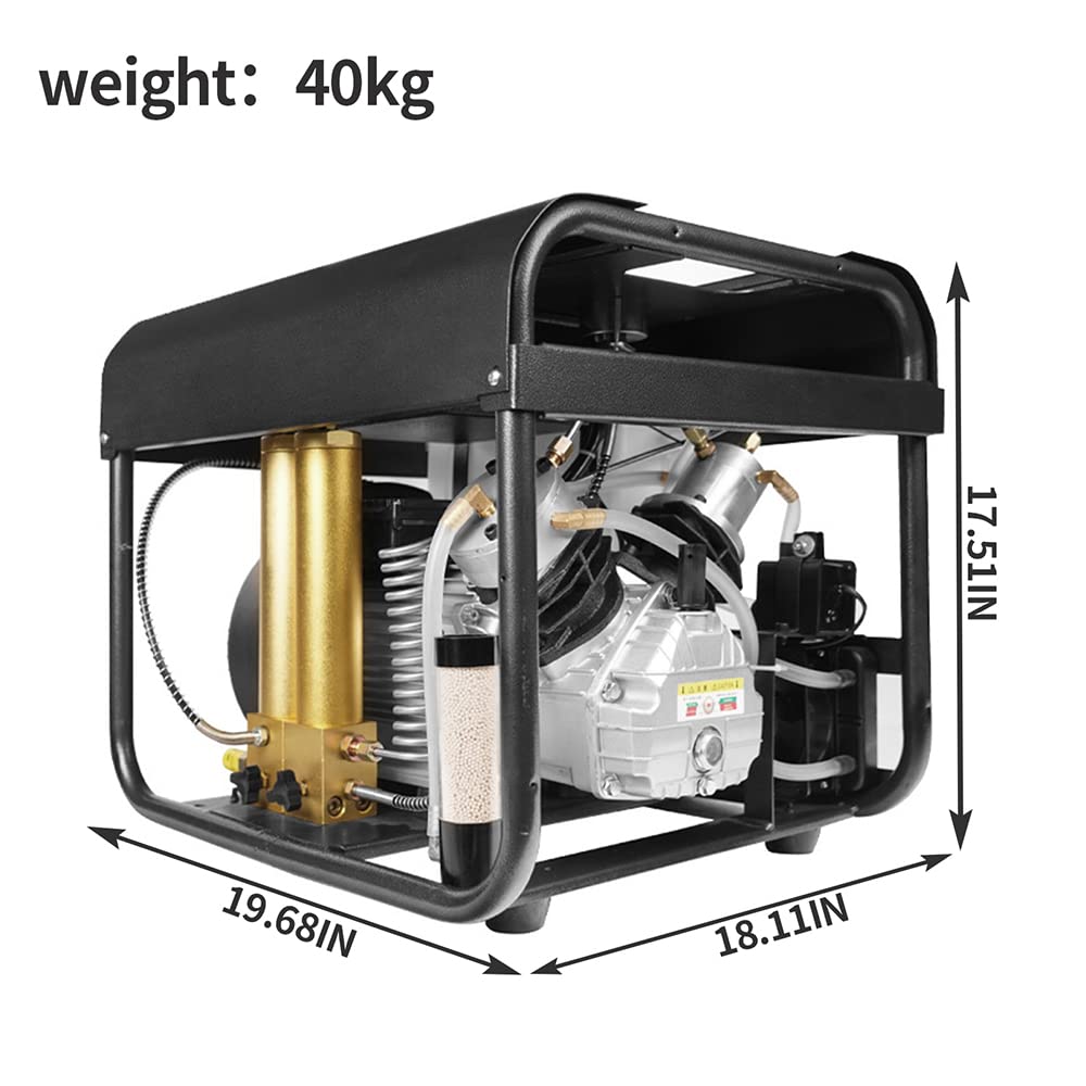 Compresor de aire PCP de 4500 Psi, sistema de enfriamiento de agua y ventilador incorporado, filtro de filtración de dos etapas, versión de parada automática, para tanque de buceo con rifle de aire