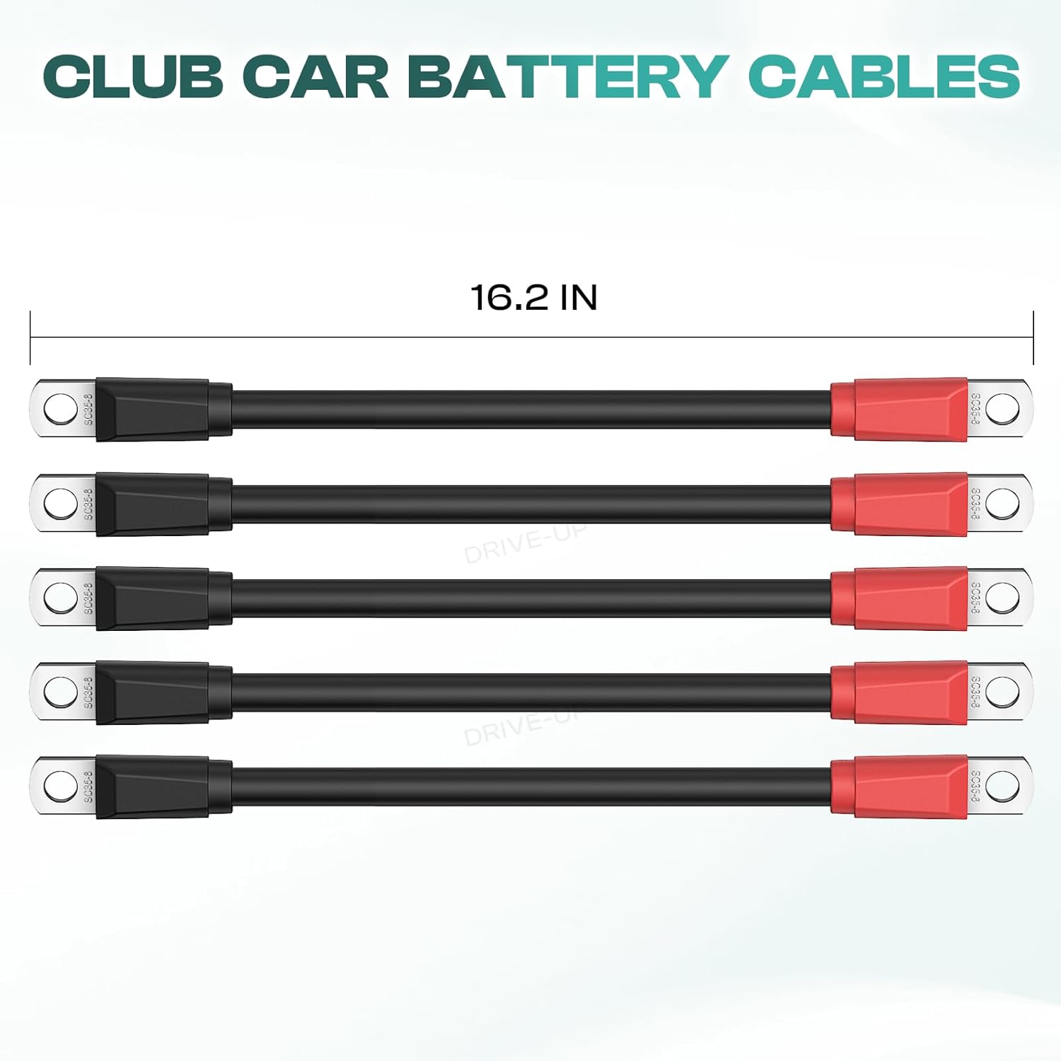 DRIVE UP Club Car DS Battery Cables, Golf Cart Battery Cables for Club Car DS 1995-Up Golf Carts 48V 4 Gauge (Set of 5)