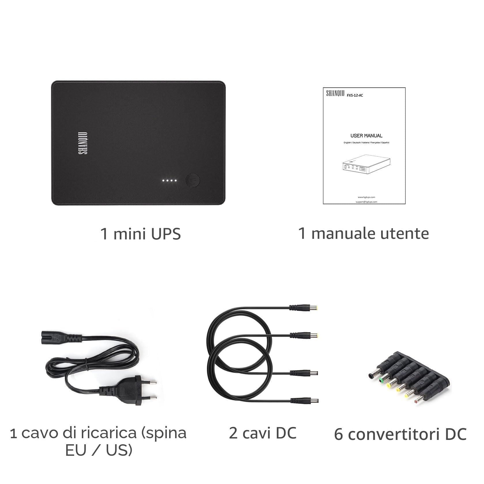 Mini UPS Gruppo di Continuità per Router Modem Telecamera 5V 12V 2A 37Wh