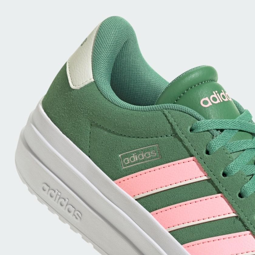 adidas Women's Vl Court Bold Sneaker 5.5 Preloved Green/Pink Spark/Ivory image 8 of 9 B0CMGP571B