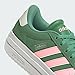 adidas Women's VL Court Sneaker, Preloved Green/Pink Spark/Ivory, 6.5