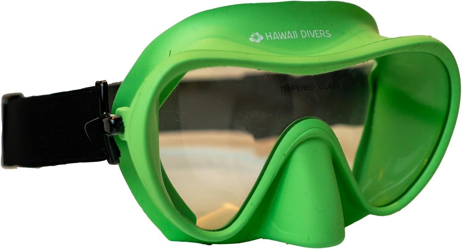 Hawaii Divers Deep Sea Adult - Snorkel Mask, Silicone Swim Snorkel, Tempered Glass Lens, Snorkeling Mask