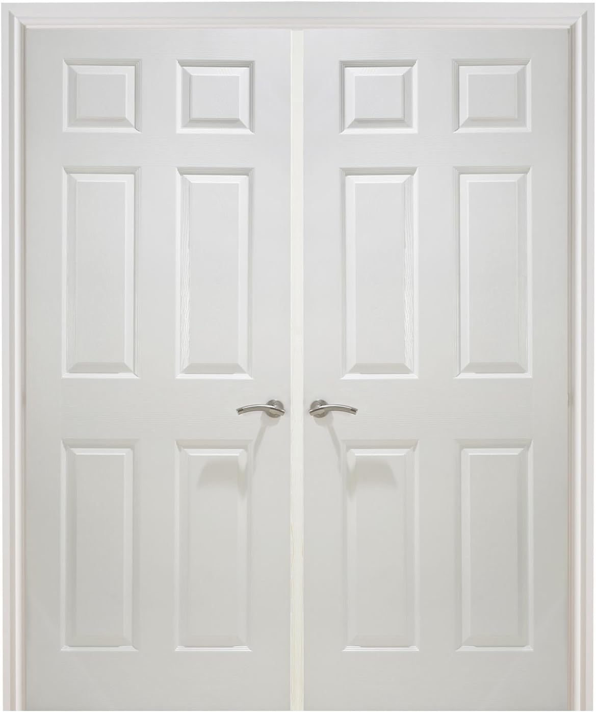 Premdor Moulded 6 Panel Textured Internal Door Pair H 1981mm x W 1540mm x D 35mm Wood Solid
