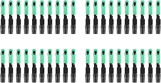 Bdfhjln - Conector de fibra óptica (40 piezas, conector de fibra óptica, conector integrado, conector de fibra óptica, monomodo, integrado), color negro y verde