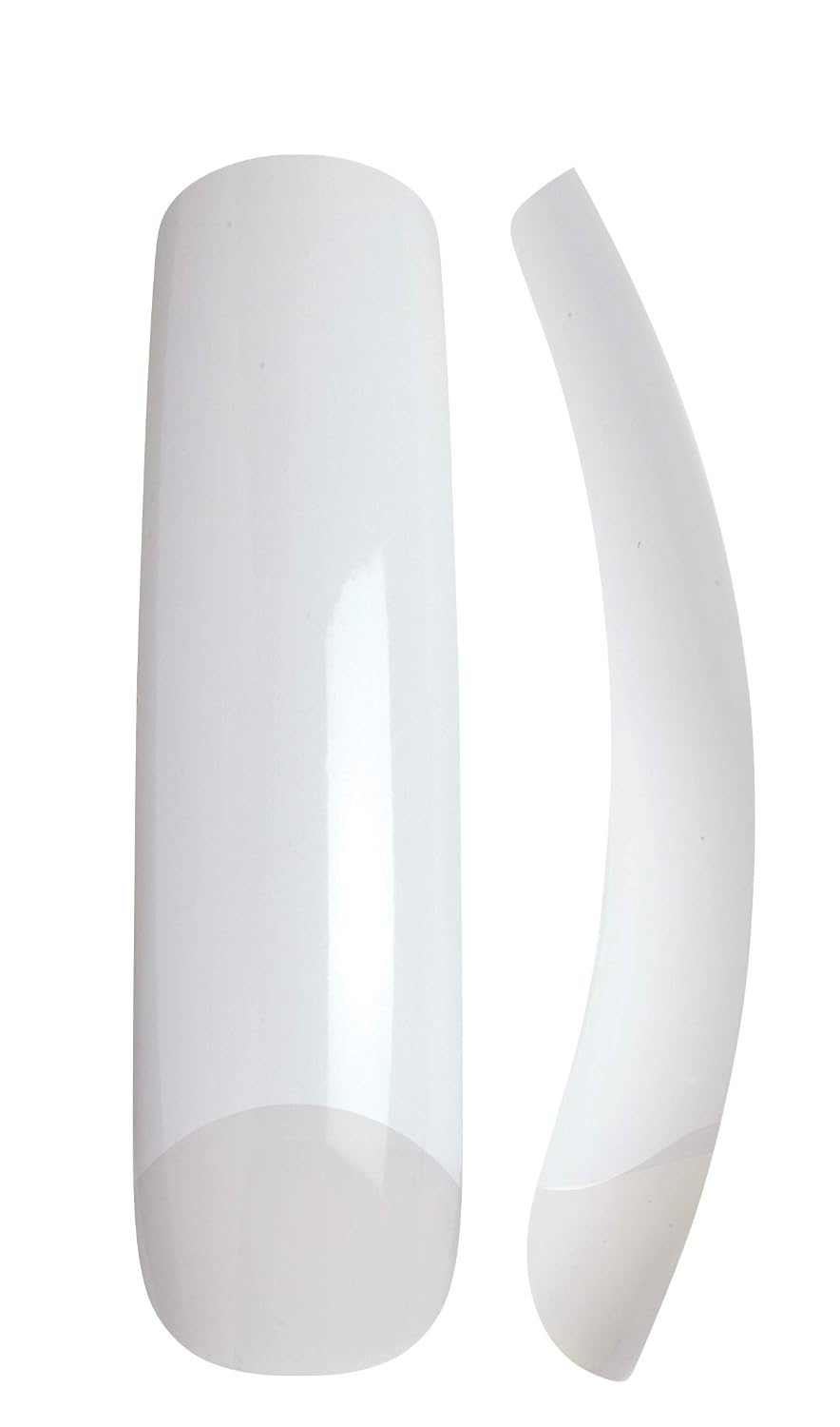 Goldfinger 100 Acrylic Plain Nails (1 Pack, Empress Curve) Overlap Long Length, Half Cover French False Nail Tips