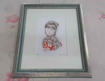 与勇輝　　リトグラフ 与勇輝 YOKI ATAE 創作人形 「ニングル人形」 リトグラフ 53/160