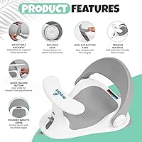 Vista 2 de Asiento de baño de bebé para bebés de 6 meses en adelante sentados Asiento de baño antideslizante con ventosas de seguridad y alerta
