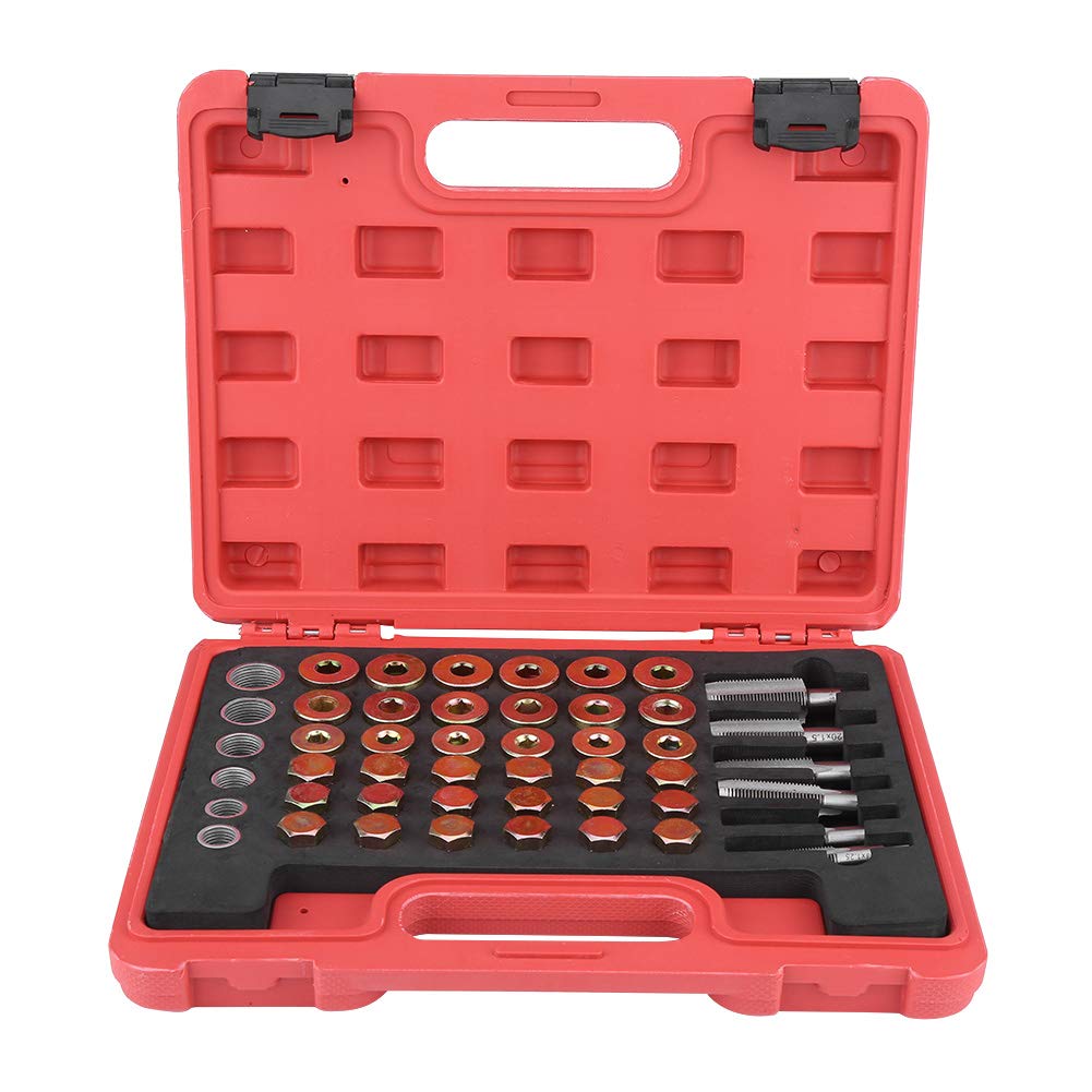 Yosoo Health Gear Kit di Riparazione Filettatura Tappo di Scarico Coppa Olio 114 Pezzi, Set di Strumenti per Tappo di Scarico Coppa Olio M M17 M20 M22