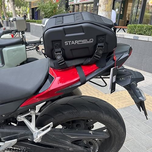 Miniatura 9 de Bolsa de motocicleta para asiento trasero, bolsa de combustible, caja de cola de tanque, bolsa de aceite, parte superior delantera, bolsa de sillín