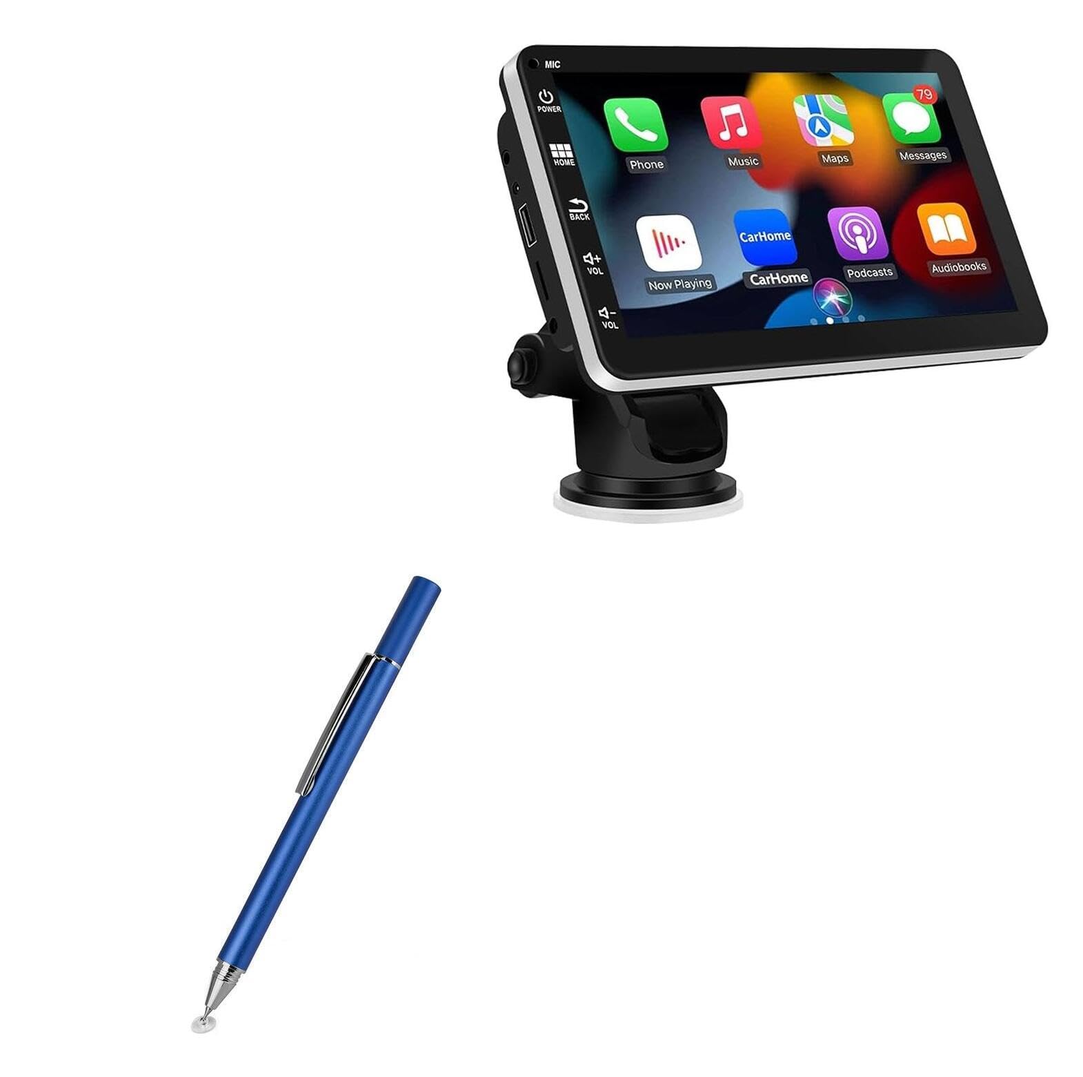 BoxWave Stylus Pen Compatible with Kyltoor q7s Wireless CarPlay & Android Auto (7 in) - FineTouch Capacitive Stylus, Super Precise Stylus Pen - Lunar Blue