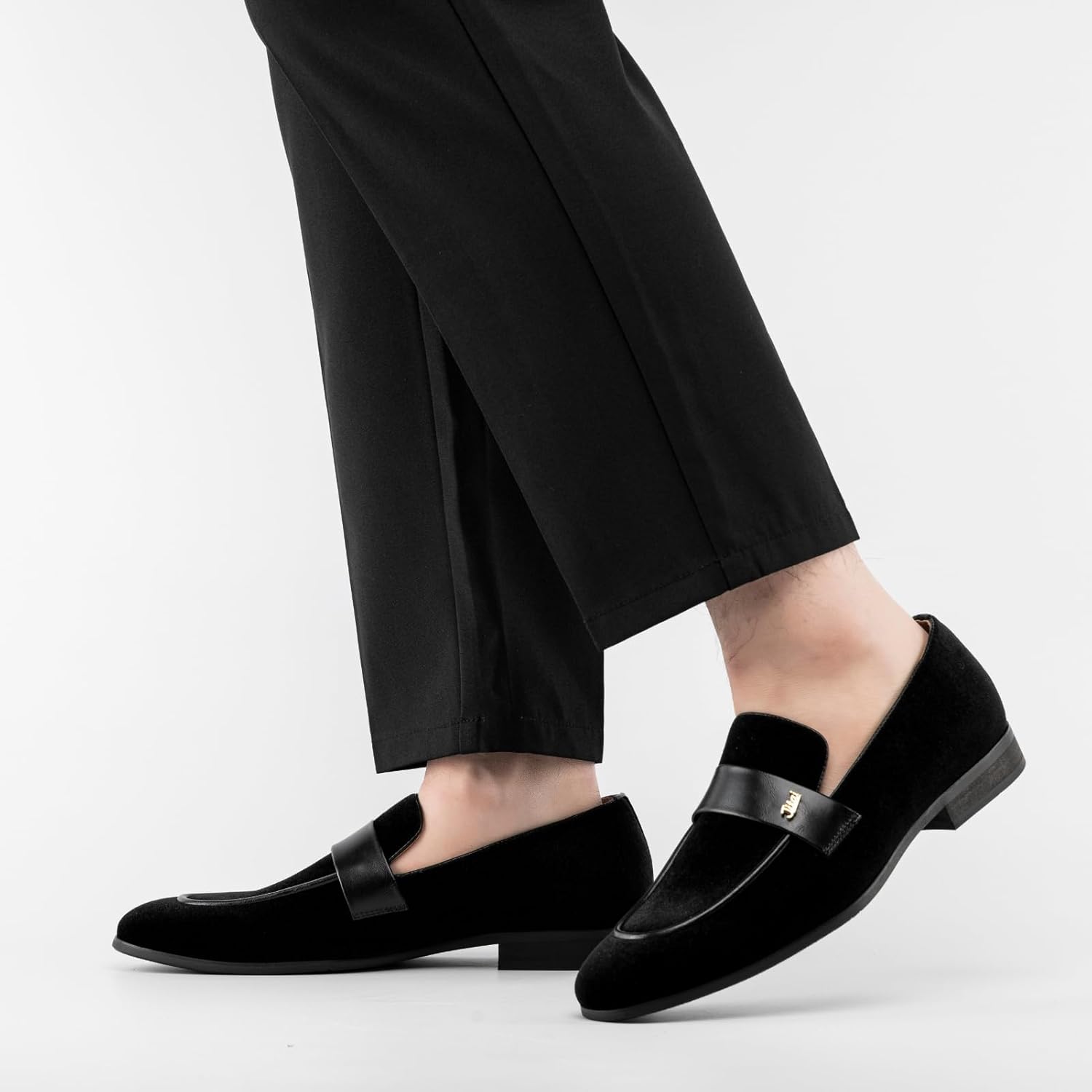 JITAI Men's Shoes - Black Velvet Luxury Fashion Loafers for Men, Slip On Shoes for Men, Mens Dress Shoes for Birthday Party, Casual Rubber Sole Fashion Casual and Dress Occasions - Image 6