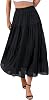 Ezcosplay Womens Chiffon Maxi A-Line Skirts Elastic High Waist Ruffle Beach Long Flowy Skirt