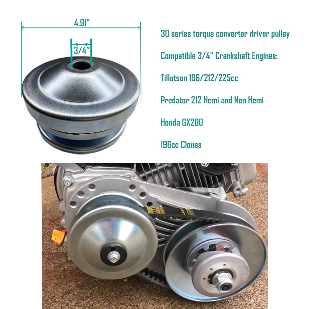 Amazon.com: QYMOTO 30 Series Torque Converter 3/4'' Bore KT196 Go