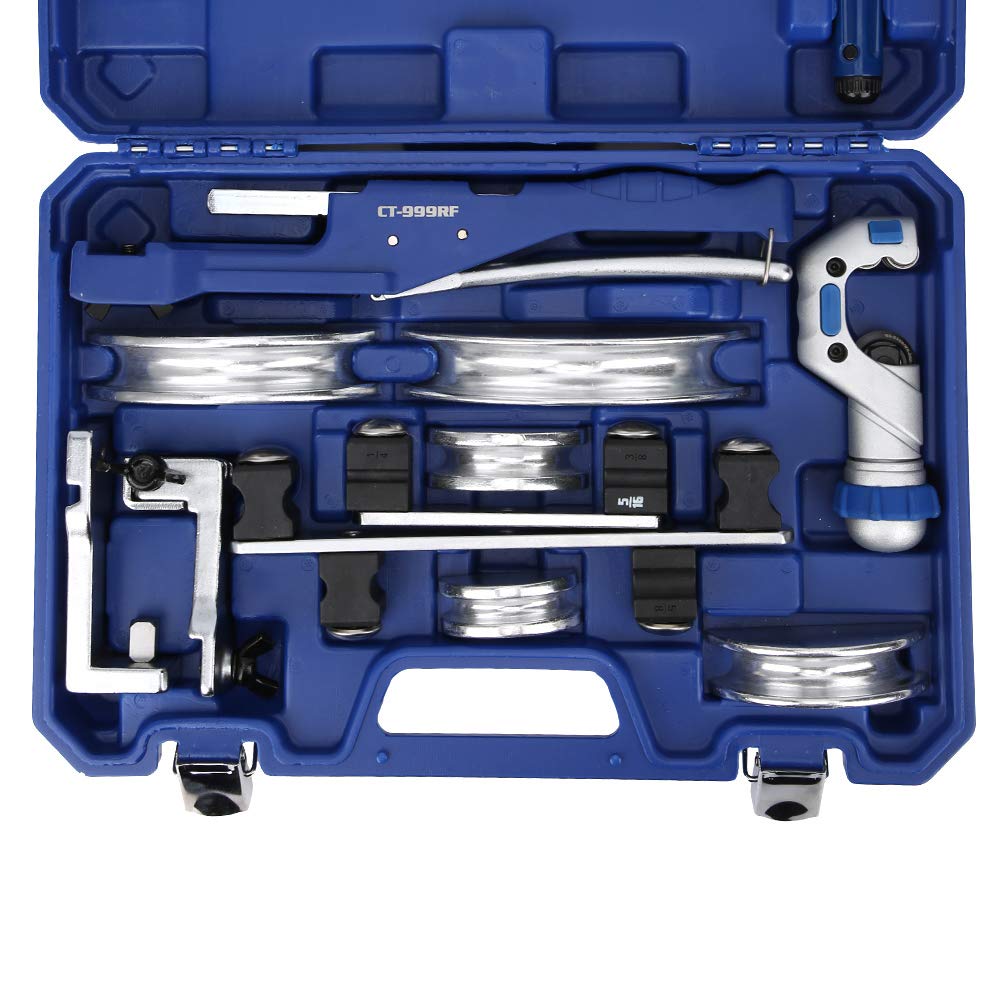 Kit Piegatubi Manuale per Tubi in Rame CT-999RF per Tubi 10-22 Mm - Set Completo di Strumenti di Stampaggio Piegatura Facile e Precisa