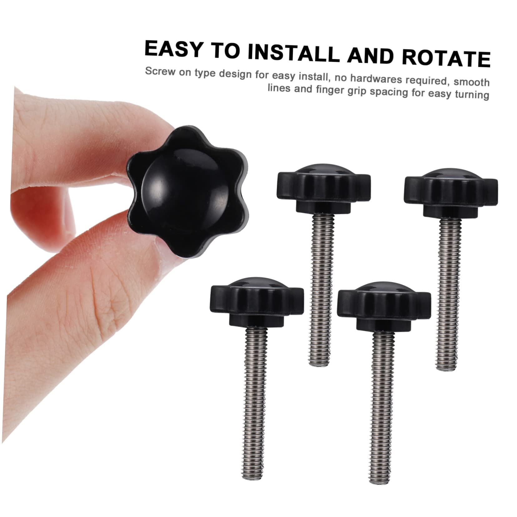 HEALLILY Plum Blossom Design Screw Knobs 10 Pack Clamp Star Knobs for Cabinets Threaded Tightening Screws Non-Slip Handgrip for Tools
