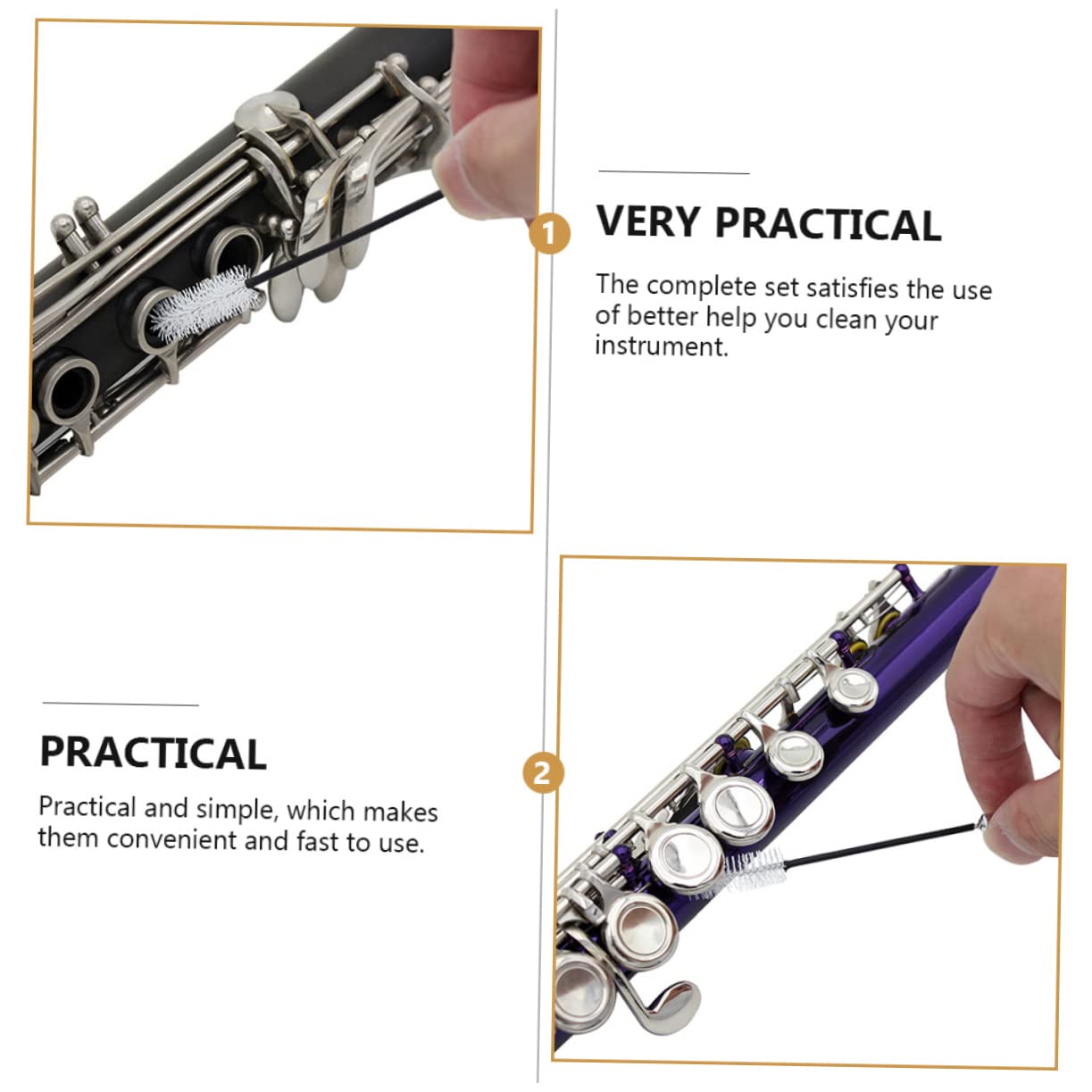 SUPVOX 2 Pack Wind Instrument Sound Hole Leather Pad Flute Tone Hole Cleaner for Clarinet Saxophone