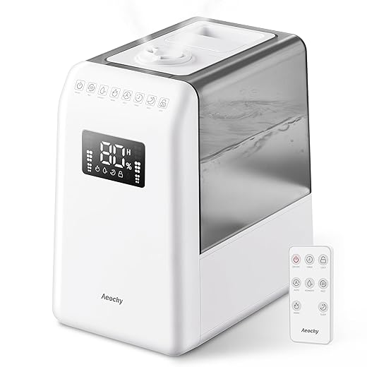 Geek-Level Aeocky Warm and Cool Mist Humidifier for Baby, Quiet Ultrasonic Humidifiers for Bedroom, Home, Nursery, Large Room, 6L Top-Fill Diffuser with Timer, Sleep, Auto, Constant Humidity Mode