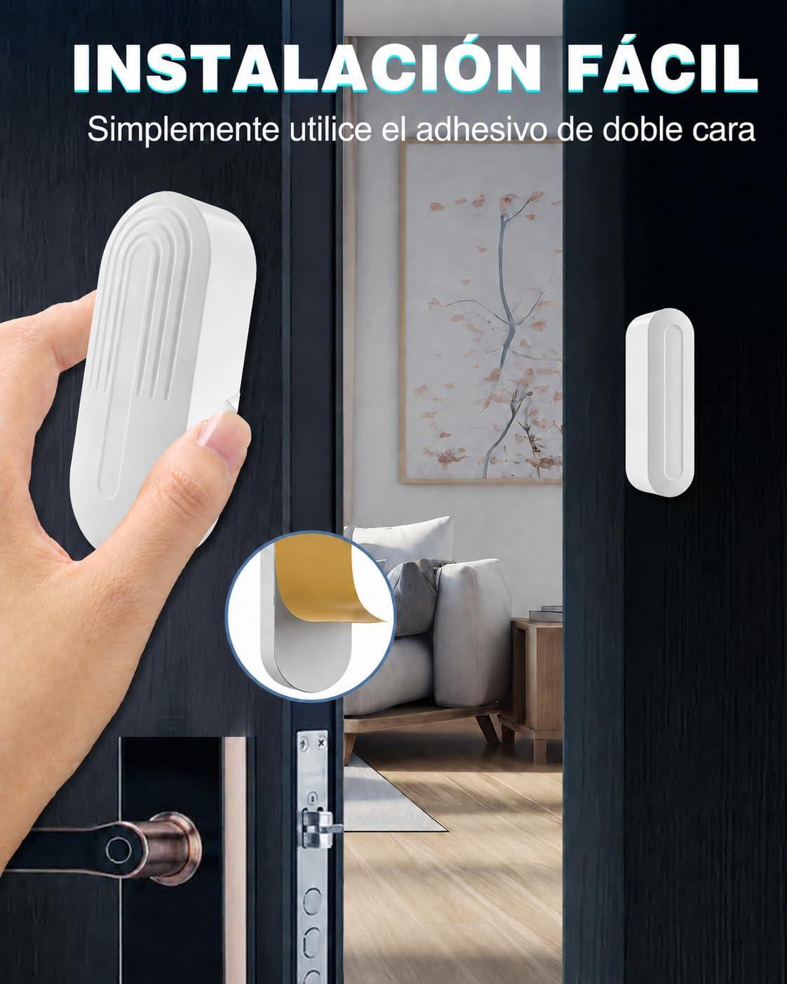 SanJie Sensor de puerta y ventana, alarma de puerta, 240 m, alcance de 55 melodías en 5 volúmenes, sensor de puerta para casa, sistema de alarma para puerta de tienda/casa, contacto de ventana, 1