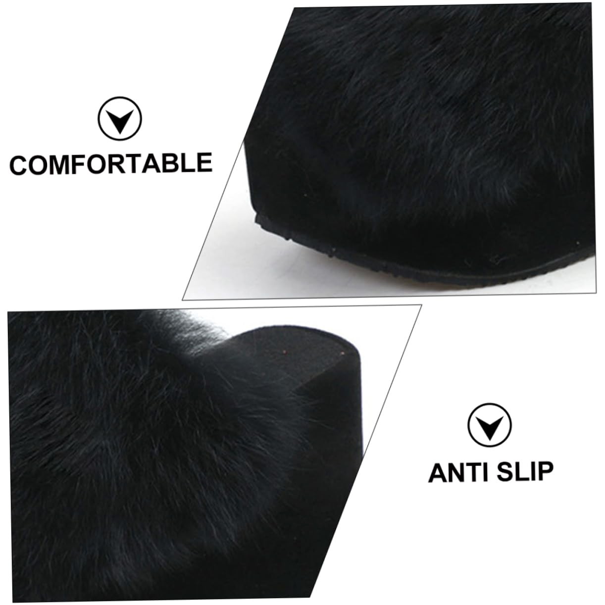 Healvian Pantuflas de Suela Gruesa Negras Talla 36 para Mujer 1 Par