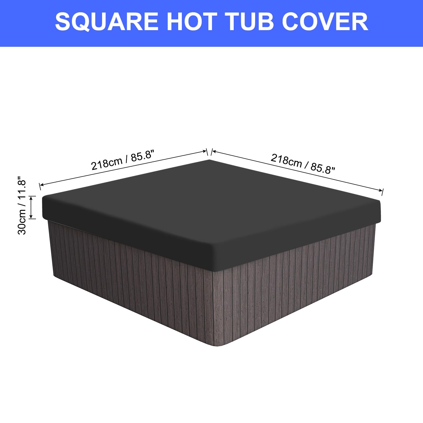 PATIKIL 85.8x85.8x11.8 inch Square Hot Tub Cover - Image 2