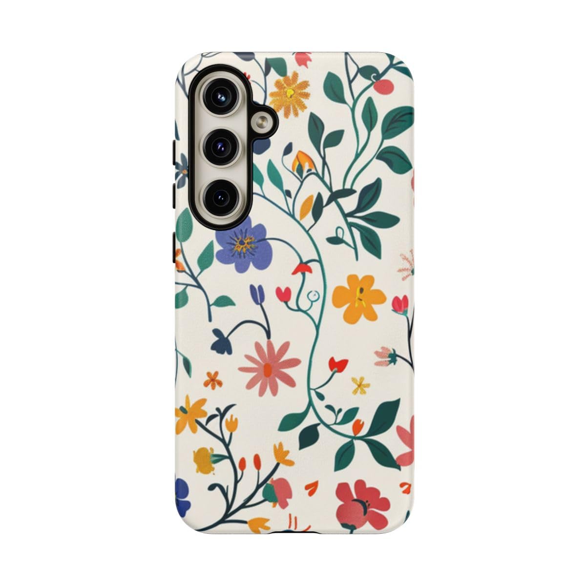 Coque Samsung S24 Plus rigide mate anti rayures motif fleurs lierre - 5