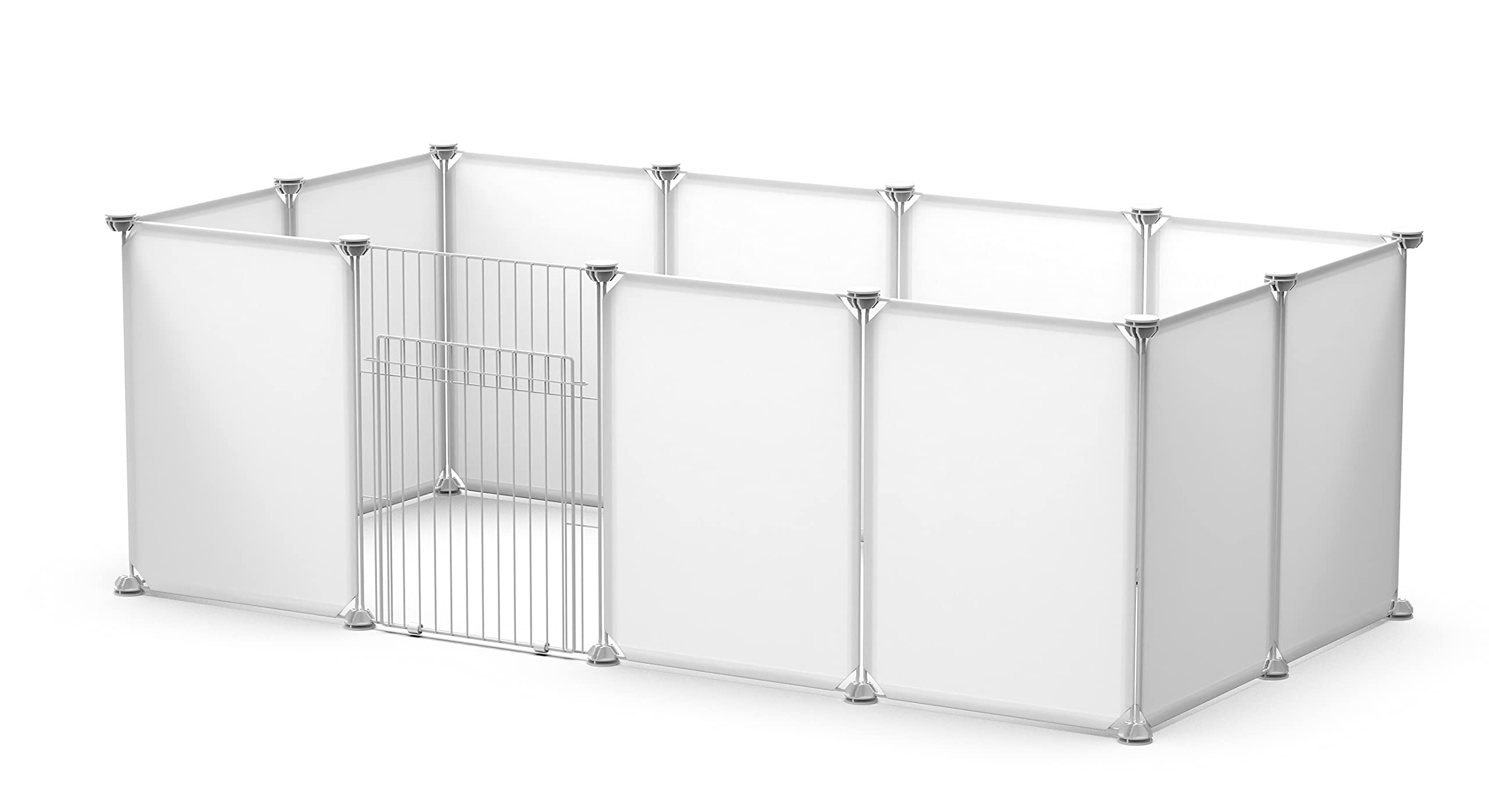 Langxun Pet Playpen, Small Animal Enclosure, DIY Plastic Cage, Indoor Run for Hamsters, Rabbits, Hedgehogs, Guinea Pigs 12 Panels White