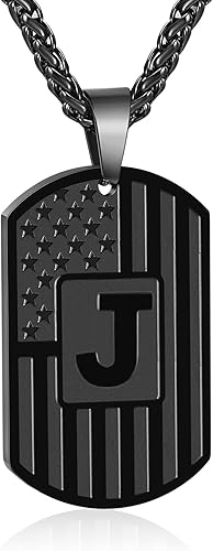 Bellino Graduation Gifts - Initial A-Z Letter Necklace for Men Boys Kids Teen - Graduation Gifts For Boyfriend