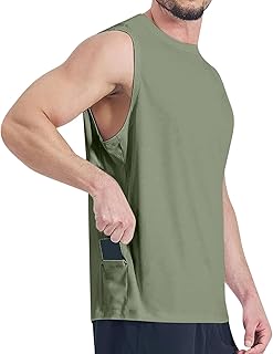Camiseta de cuello redondo para hombre, sin mangas, informal, color liso, ligera, deportiva, para gimnasio, muscular, holgada, básica, a la moda, talla grande, para fitness, al aire libre, para correr
