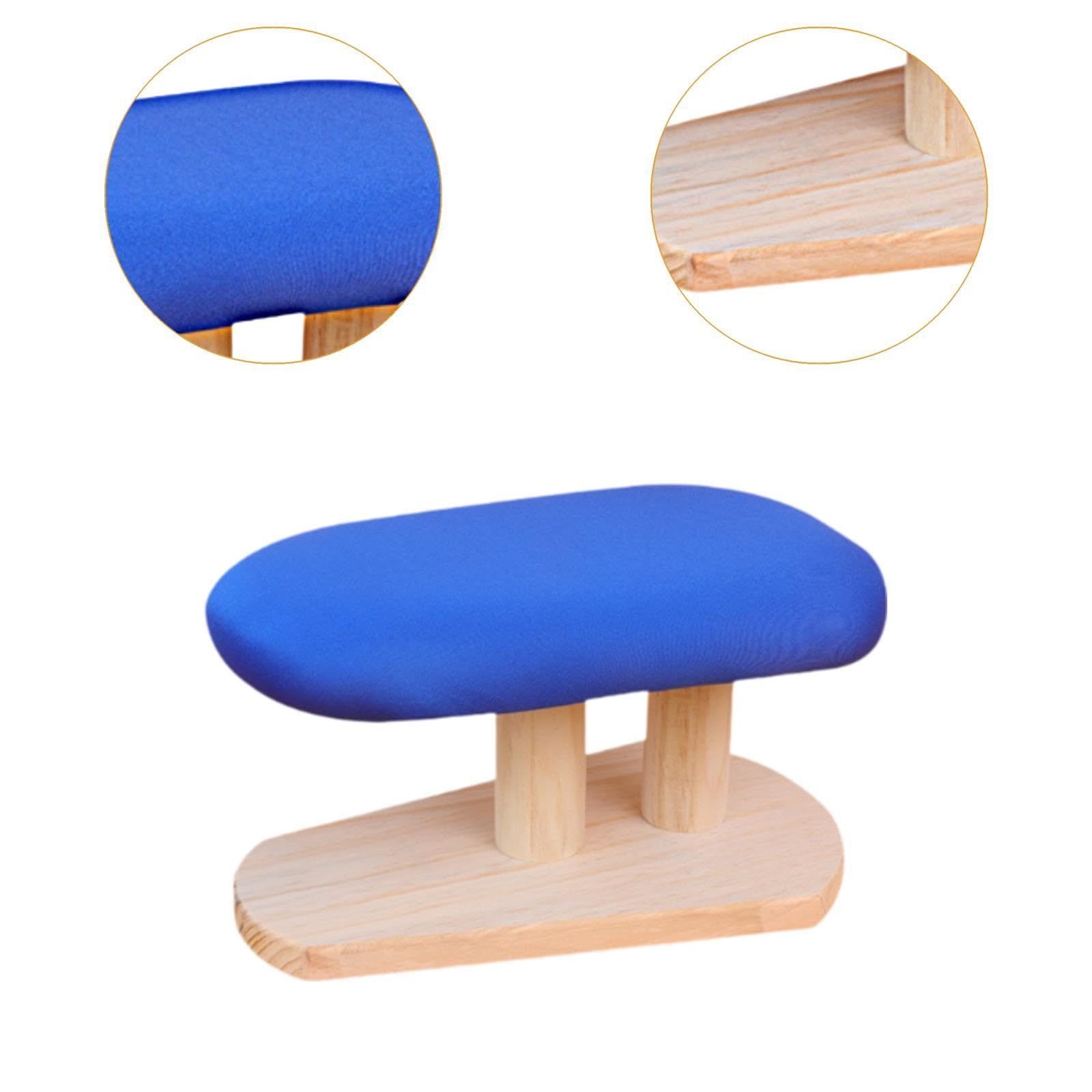 Tabla de Planchado de Madera Compacta Portátil con Almohadilla para Planchar Mangas Cuello Costuras Prendas Adecuada para Hogar Taller Manualidades, Azul 29cmx18cmx15cm, Individual