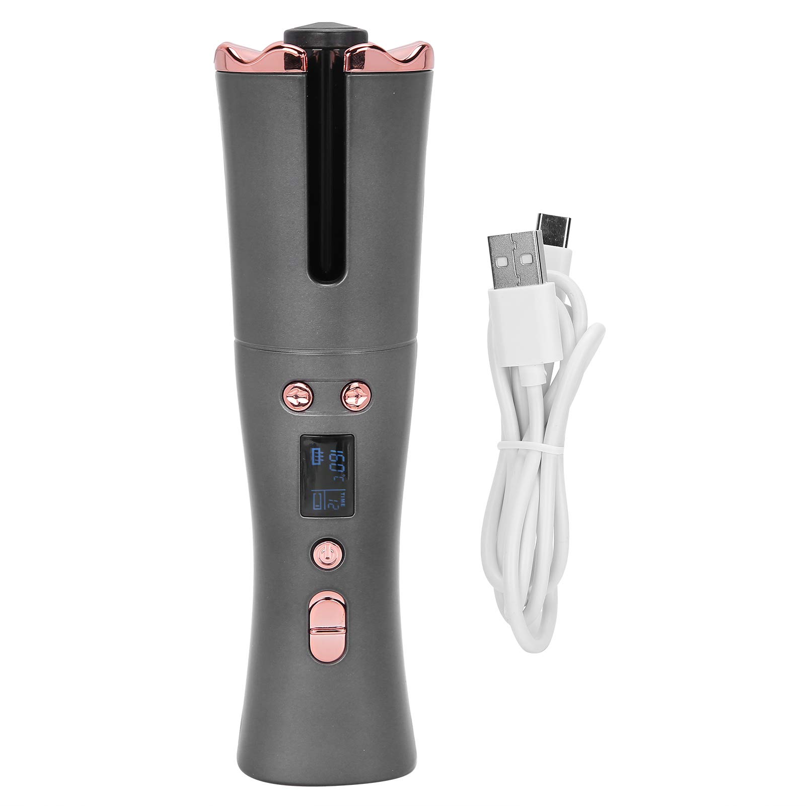 Automatyczna Lokówka USB Akumulator Bezprzewodowy LCD 6 Biegów Lokówka do Włosów Lokówka do Włosów Automatyczne Obracanie o 360 Stopni Inteligentna Lokówka Zmniejsza Kędzierzawienie Włosów