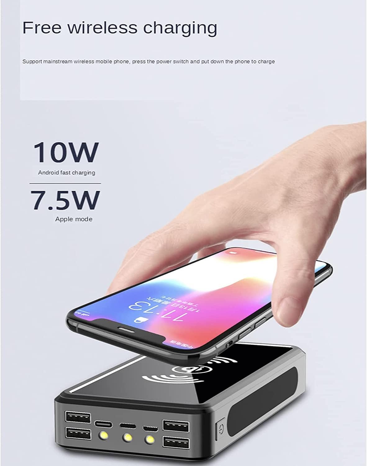 Cargador Portátil 100000 Mah Banco De Energía Carga Rápida Paquete De Batería Externa con USB-C 4 Entradas para Teléfonos Inteligentes, Tabletas, Consolas De Juegos(Orange)