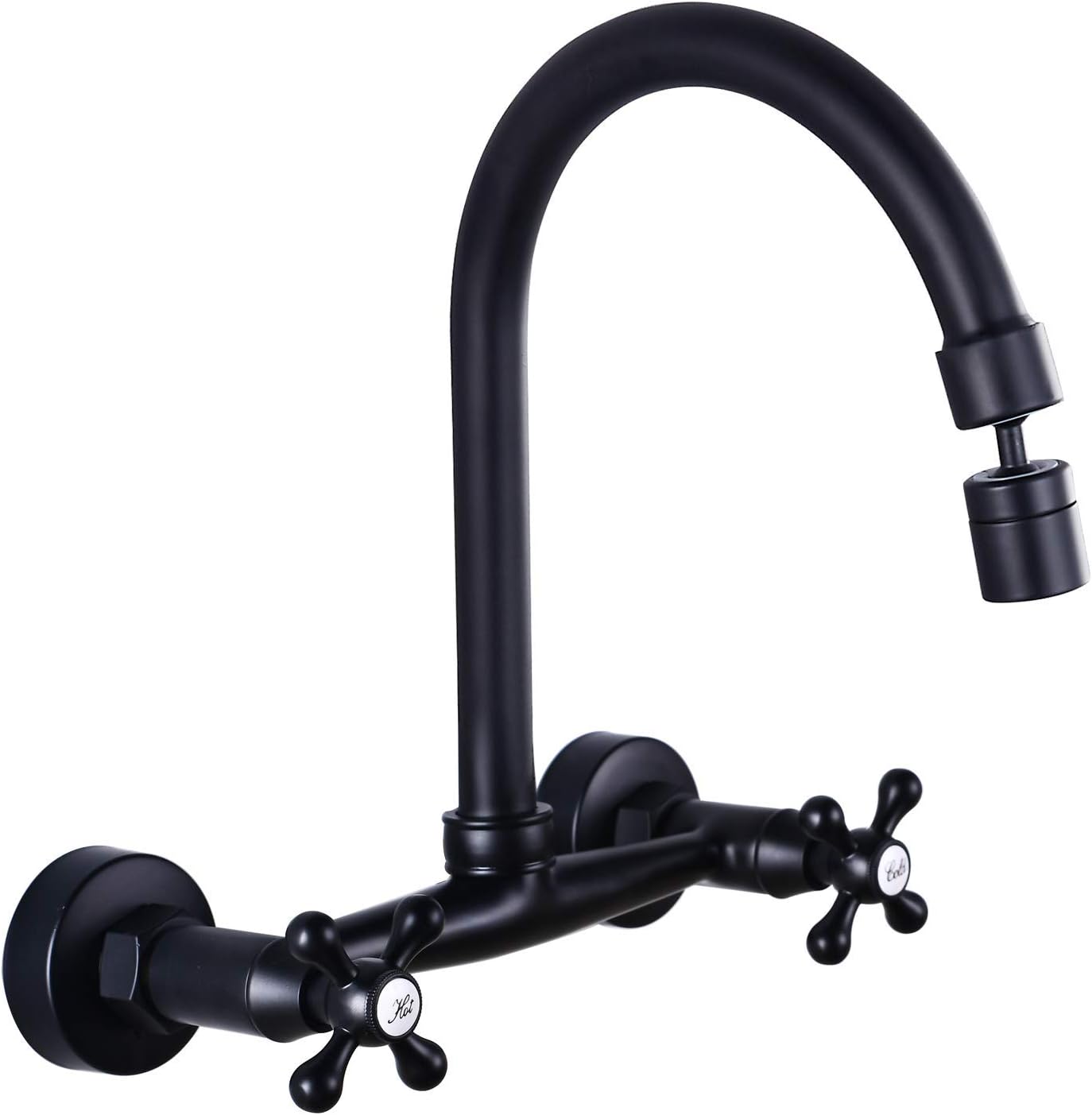 Airuida Oil Rubbed Bronze Wall Mount Bathtub Faucet with Handheld Shower Wall Mount Kitchen Faucet Matte Black 8 Inch Center Wall Mount