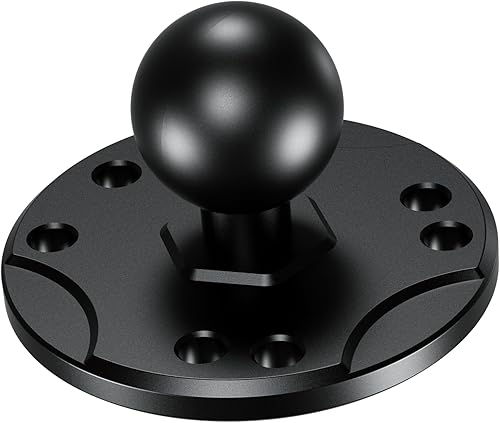 Miniatura 6 de BRCOVAN Base de montaje de bola de 1 pulgada con placa redonda de orificio AMPS de aleación de aluminio, compatible con soportes RAM tamaño B de 1