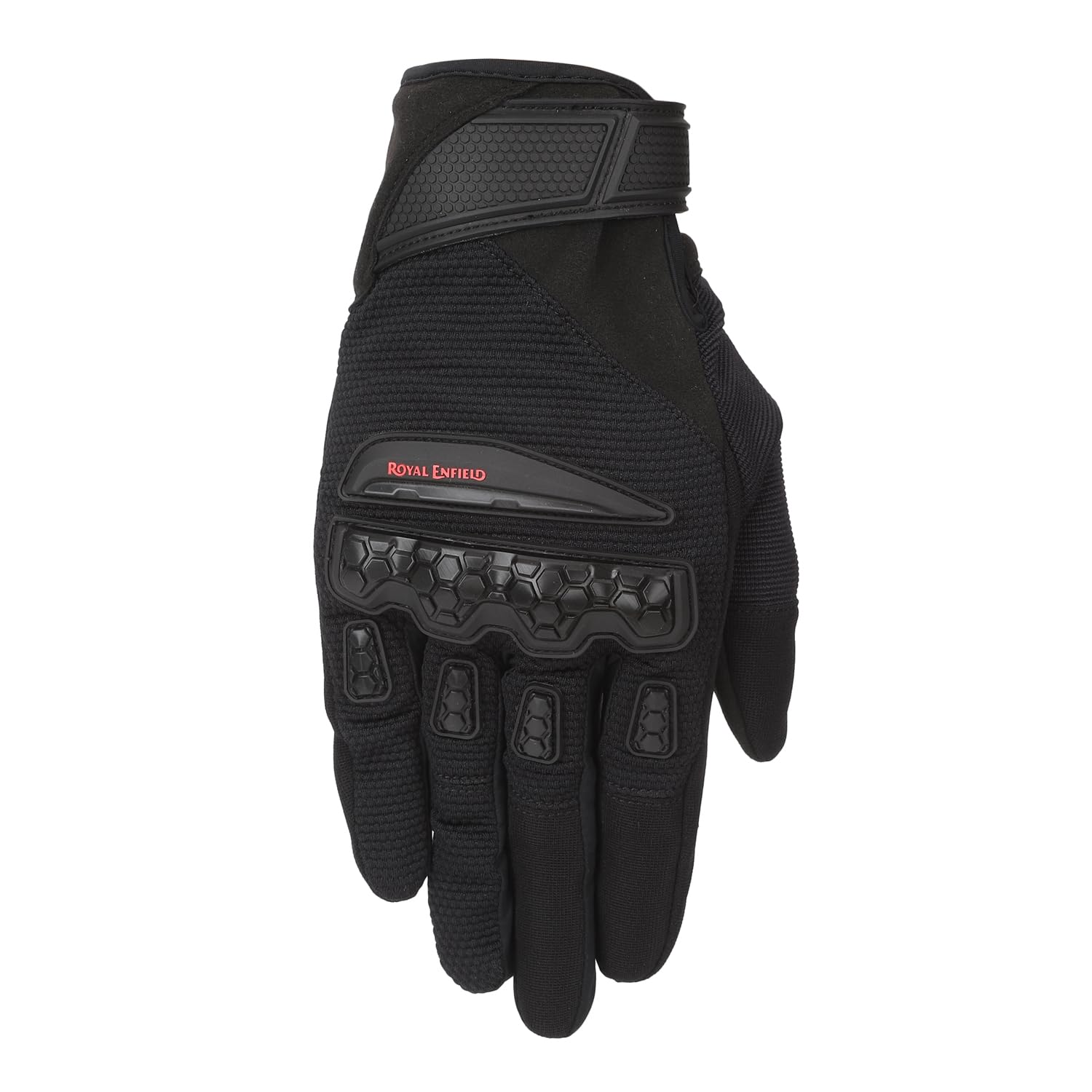 Royal Enfield Urban Hustler V2 Riding Gloves 100% Polyester Air Mesh for Ventilation | TPR Knuckle Protectors | Microsuede Grip Patch | Poly Stretch Fabric for Better Flexibility Black XL 23CM-image-2