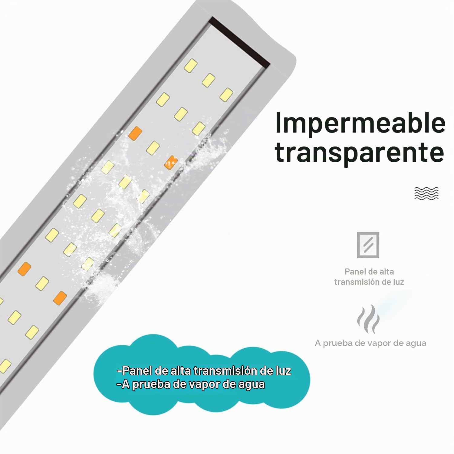 BPS Luz LED para Acuario Lámpara de Acuario 4000K Impermeable con Soporte Extensible (20W) BPS-6136