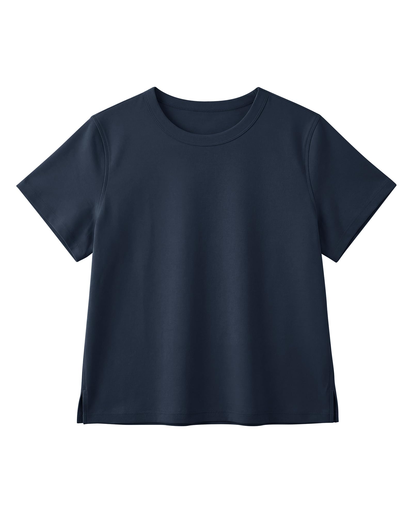 Stelle Women Cotton T Shirts Short Sleeve Basic Tees Casual Boxy Crop Tops