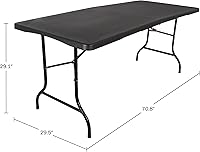 Vista 17 de Lavish Home Mesas plegables portátiles – Escritorio plegable portátil ligero – Mesa de plástico de 6 pies de largo para camping, jugar a las cartas