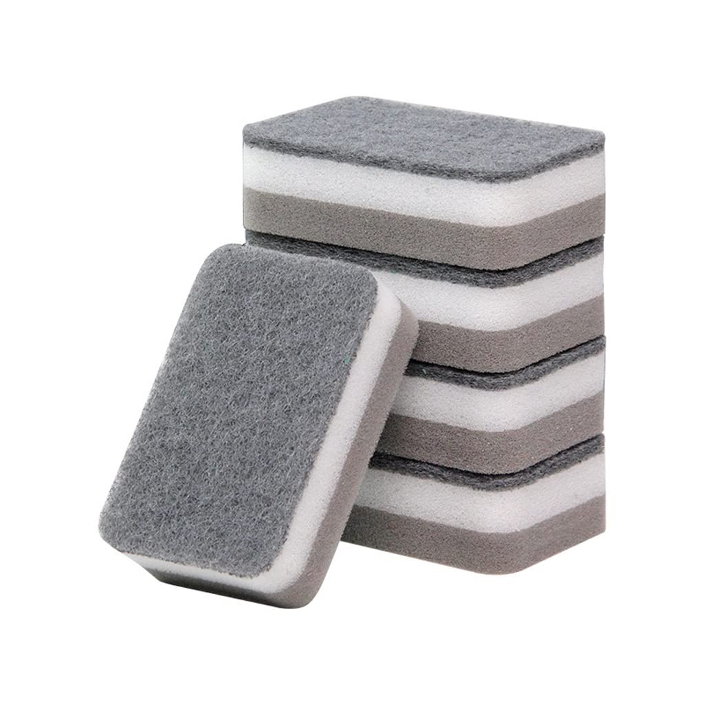 Spugna per la Pulizia a Doppia Faccia Strofinare Pentola Ciotola Tampone Assorbente per Pulire i Piatti della Cucina Panno per la rimozione della Spazzola (D 11 x 7 x 3,5 cm)